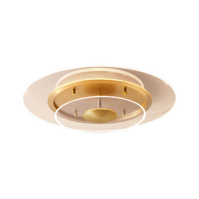 Plafonnier LED encastré en acrylique rond de luxe, lumière moderne, doré 