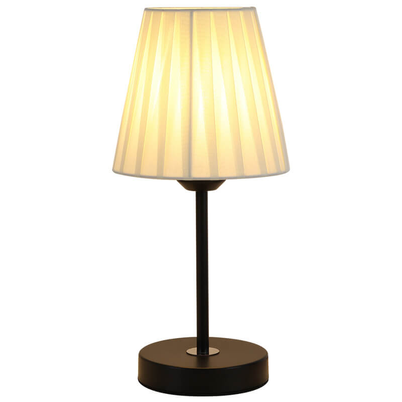 Modern Black White Pleated Metal Fabric 1-Light Table Lamp