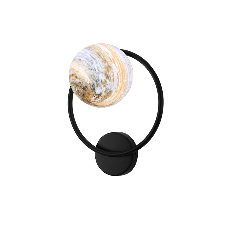 Modern Creative Planet Glass Circle 1-Light Wall Sconce Lamp