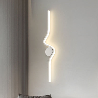 Modern Minimalist Iron Aluminum Long Strip LED Wall Sconce Lamp For Living Room