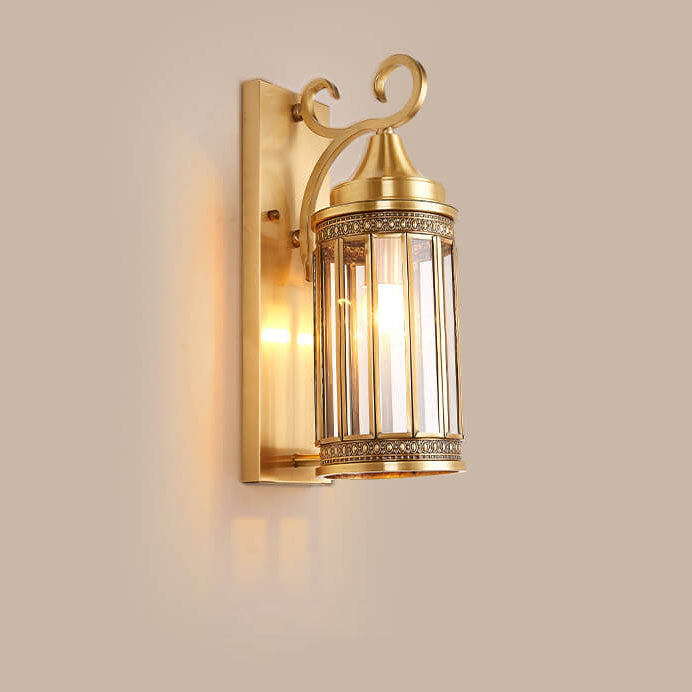 European Light Luxury Vintage Kupferglas 1/3-Licht-Wandleuchte 