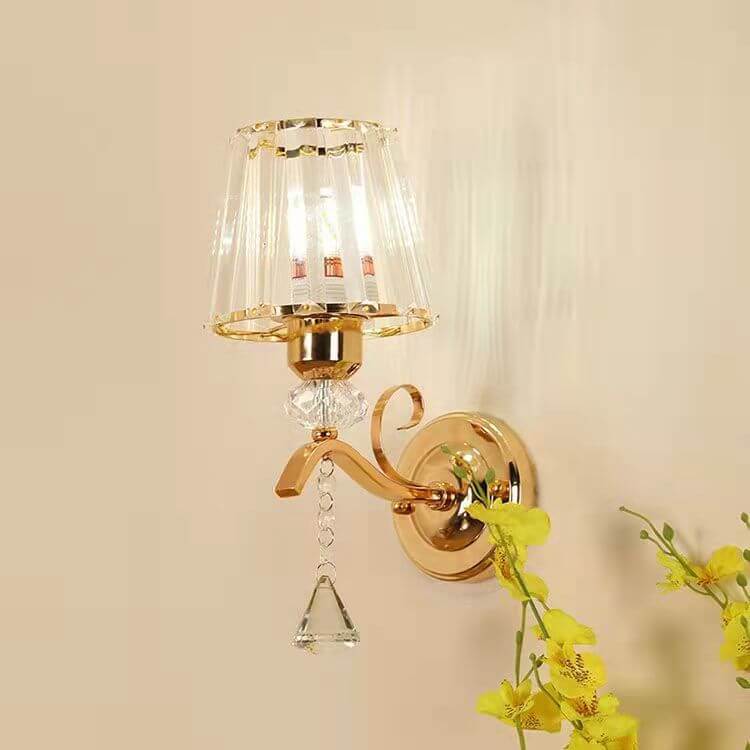 Nordic Luxury Glass Cone 1-Light Wall Sconce Lamp