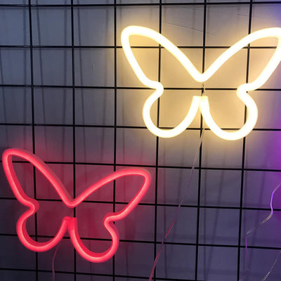 Batterie LED papillon néon créatif/néon décoratif USB 