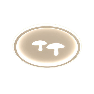 Modern Round Acrylic Shade Mushroom Pattern LED Flush Mount Light