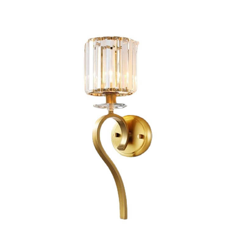 Modern Crystal Shade Full Copper 1-Light Wall Sconce Lamp