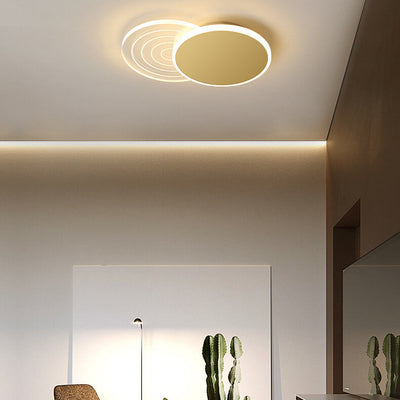 Creative Simple Geometric Overlap Design LED Flush Mount Light