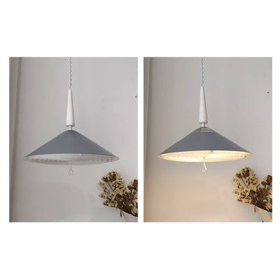 Japanese Wabi-sabi Liftable Iron 1-Light Pendant Light