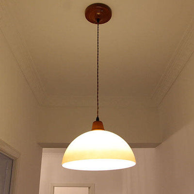 Suspension Luminaire 1 Lumière Dôme Jaune Dégradé Vintage Nordique 