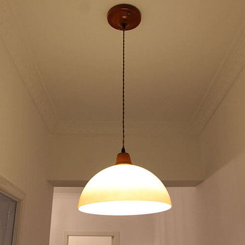 Nordic Vintage Gradient Yellow Dome 1-Light Pendant Light