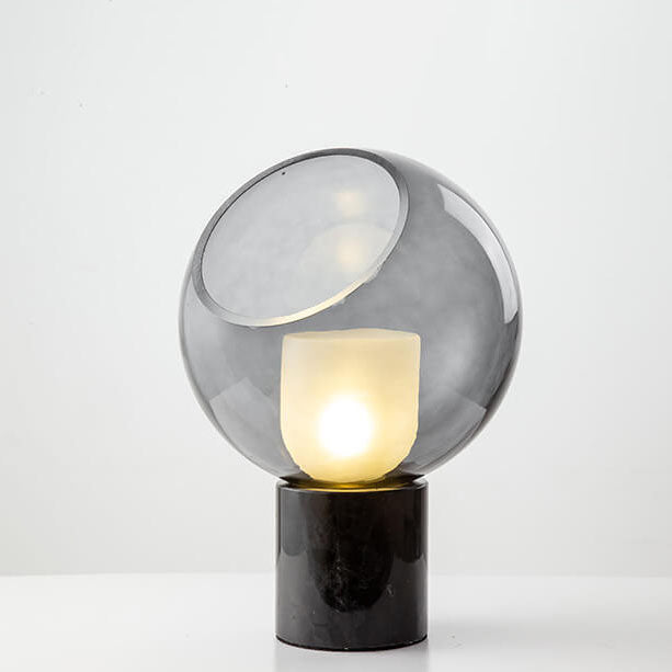 Nordic Minimalist Marble Base Glass Ball 1-Light Table Lamp