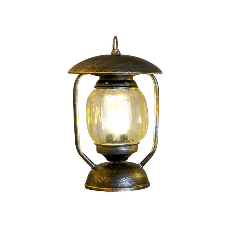 European Retro Wrought Iron Glass 1-Light Table Lamp
