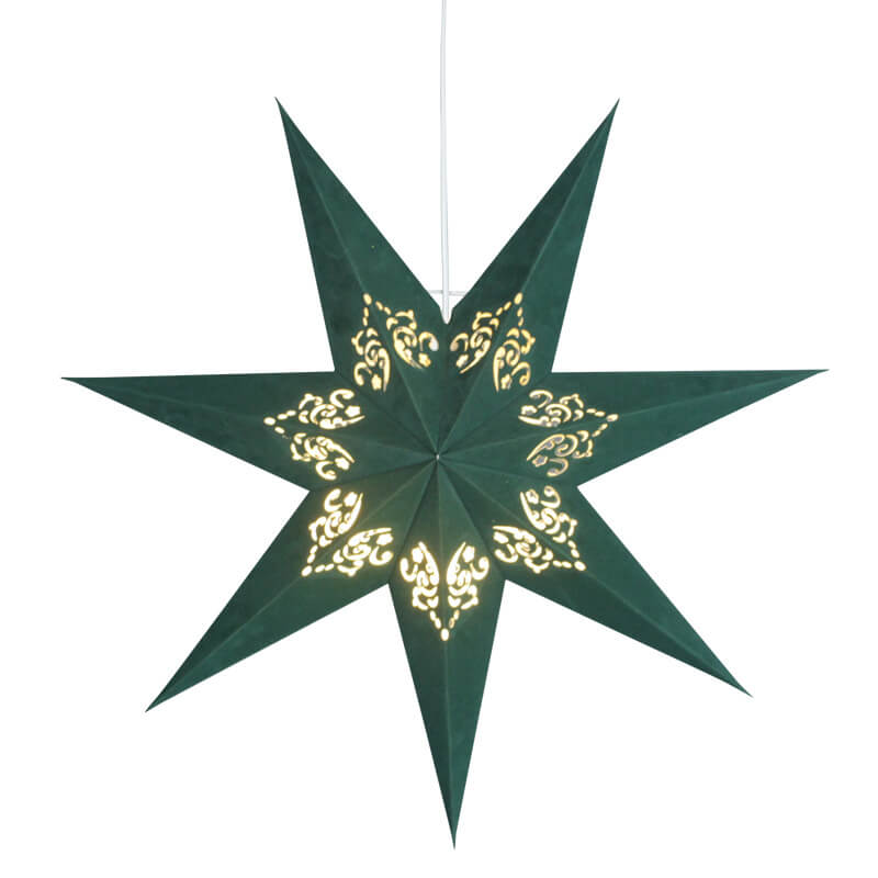 Nordic Creative Star Decorative Red Green Velvet LED Pendant Light