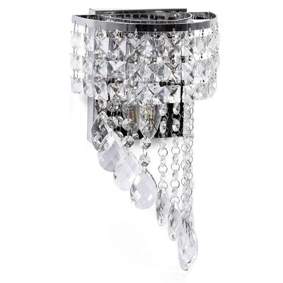 Nordic Luxury Chrome Crystal Curtain Design 1-Light Wall Sconce Lamp