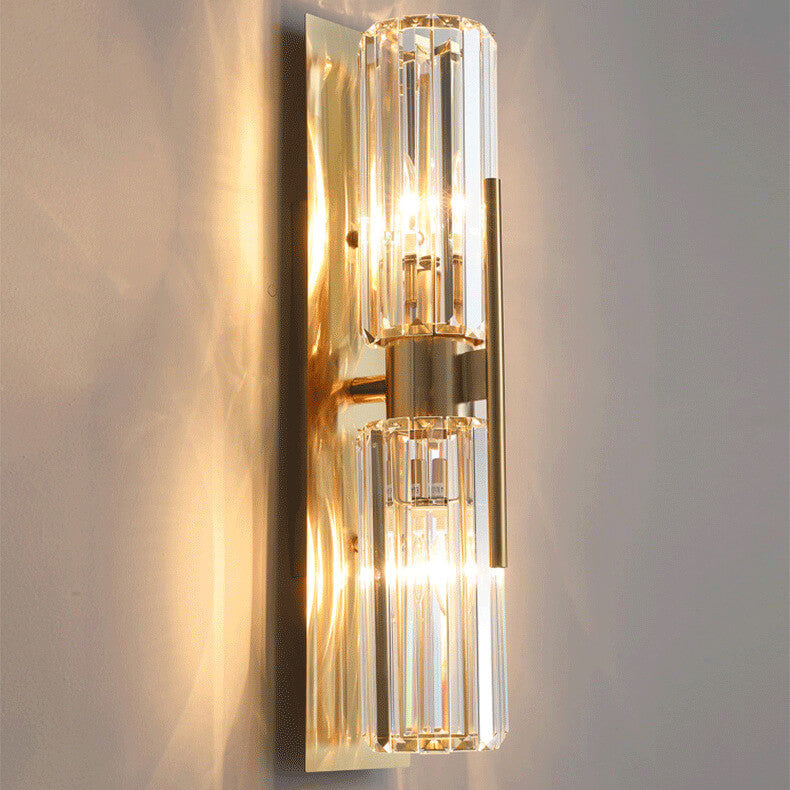 Modern Luxury Crystal Strip 2-Light Wall Sconce Lamp