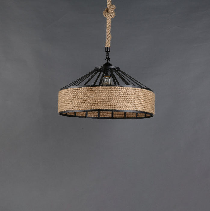 Modern Industrial Iron Twine 1-Light Pendant Light