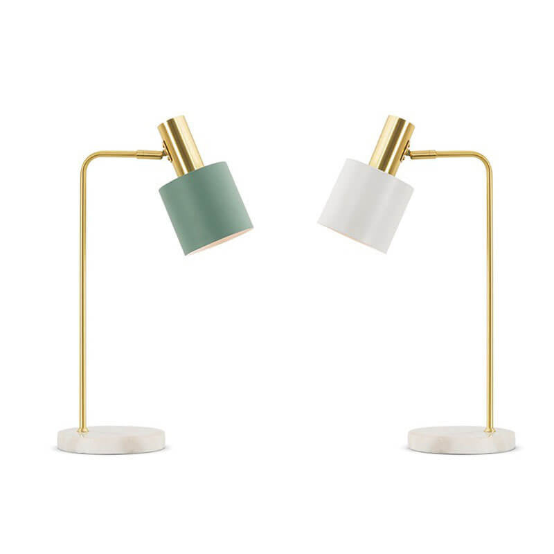 Nordic Light Luxury Marble Cylindrical Adjustable 1-Light Table Lamp