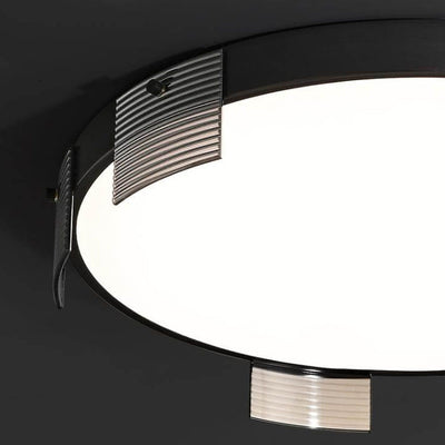 Modern Minimalistic Round Copper Glass Acrylic LED Flush Mount Light