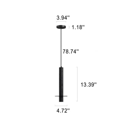 Moderne LED-Pendelleuchte mit schwarzem Lampenschirm aus Travertin 