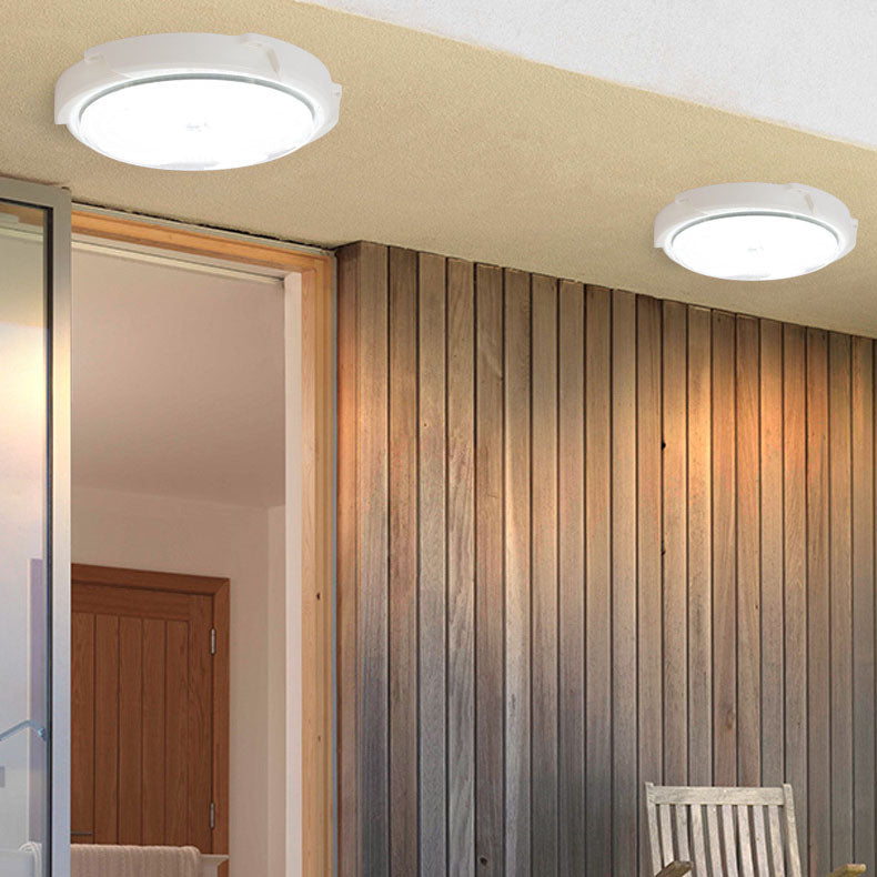 Modern Round Solar LED Remote Control Outdoor Indoor Flush Mount Lighting