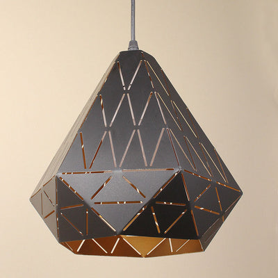 Nordic Simplicity Iron Geometry Triangle 1-Light Pendant Light