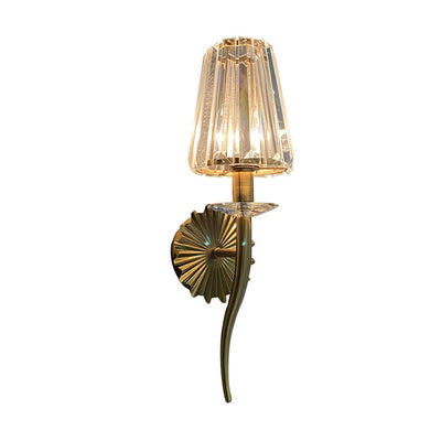 European Light Luxury Hardware Glass 1-Light Wall Sconce Lamp