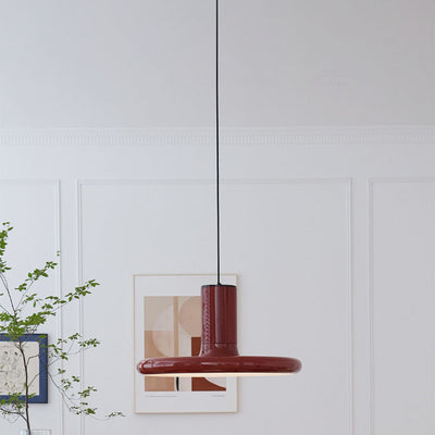 Nordic UFO Red Frisbee 1-Light Pendant Light