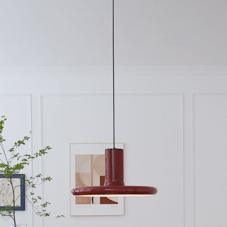 Nordic UFO Red Frisbee 1-Light Pendant Light