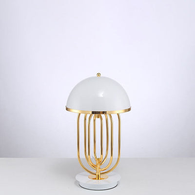 Lampe de table rotative de luxe en métal et aluminium à 2 lumières de lumière moderne 