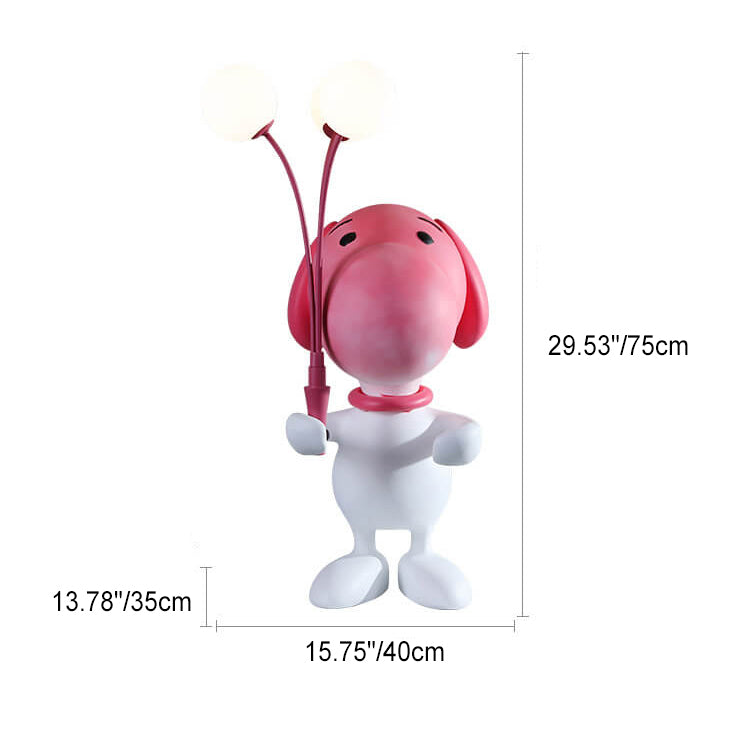 Modern Creative Snoopy Sculpture Resin 3-Light Table Lamp