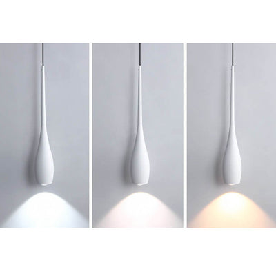 Lampe suspendue LED en aluminium, couleur unie, minimaliste et moderne, noir et blanc, en forme de larme 