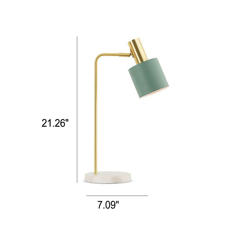 Nordic Light Luxury Marble Cylindrical Adjustable 1-Light Table Lamp