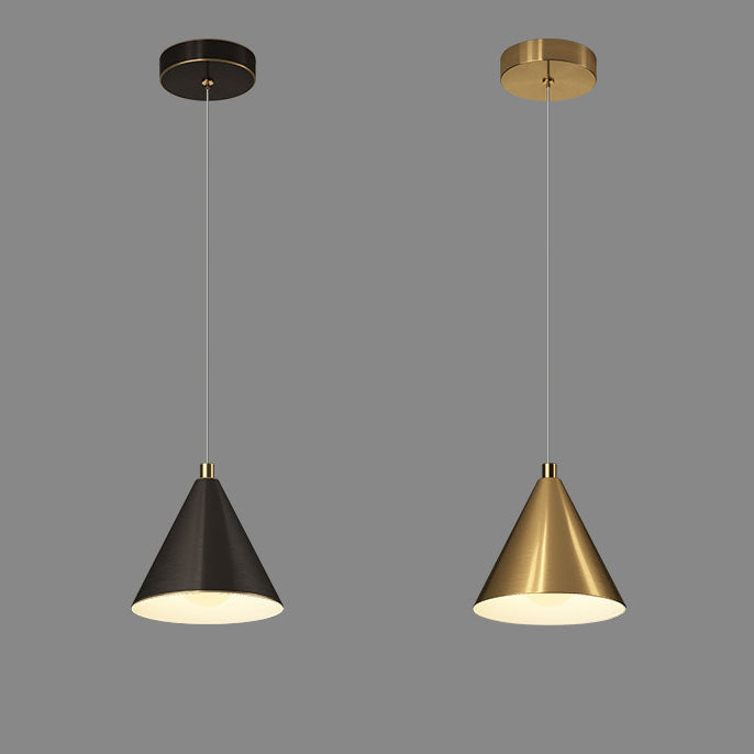 Nordic Minimalist Brass Cone 1-Light Pendant Light