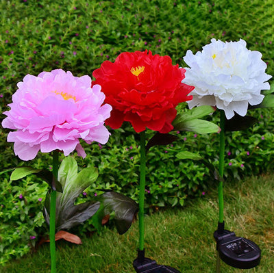 Modern Simulated Flowers Decorative Solar Outdoor Lawn LED Garden Ground Insert Landscape Light