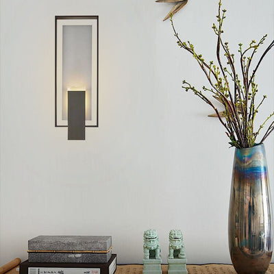 Modern Minimalist Black Iron Frame LED Wall Sconce Lamp