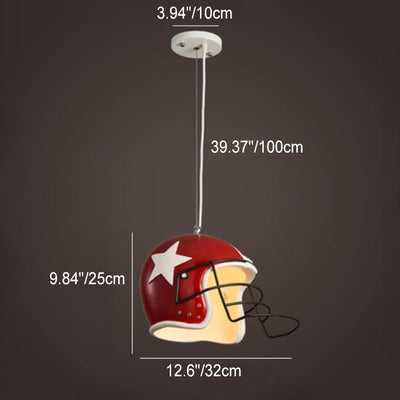 Modern Creative Ball Cap Helmet Decorative Resin 1-Light Pendant Light