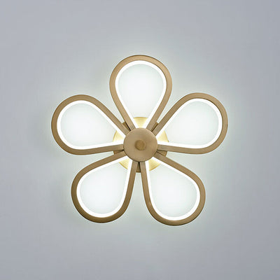 Modern Luxury Petal Shape Brass LED Wall Sconce Lamp