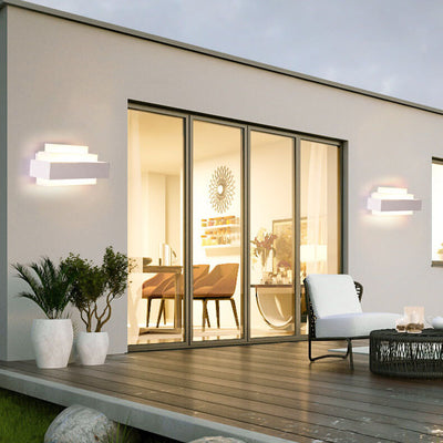 Modern Creative Minimalist White Human Sensor Waterproof Indoor Outdoor Aluminum LED Wall Sconce Lamp