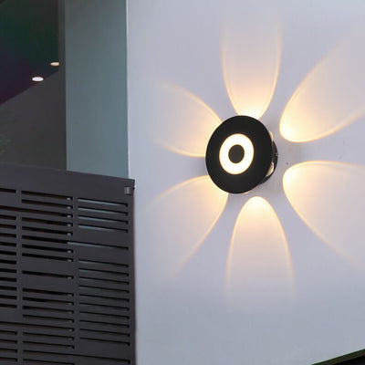 Applique murale LED étanche, ronde et moderne, en aluminium, noir et extérieur, pour l'intérieur et l'extérieur 