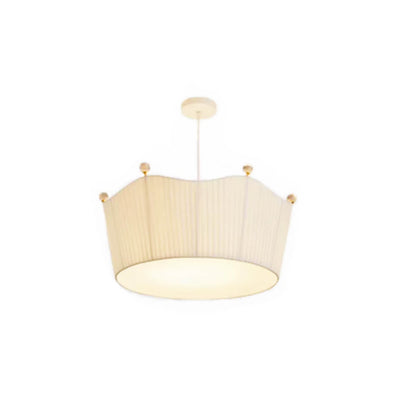 Lustre moderne et minimaliste à 5 lumières en tissu avec couronne créative 