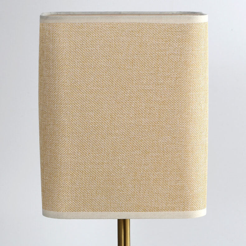 Modern Simple Fabric Square Dual USB Touch 1-Light Table Lamp