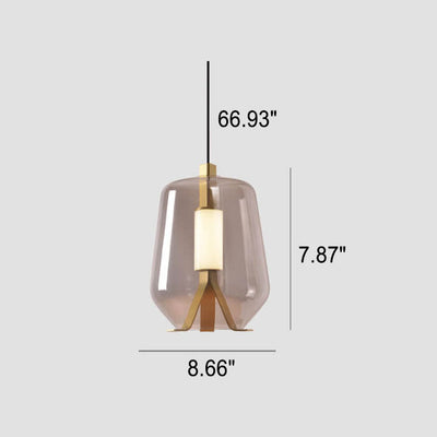 Nordic Simple Clear Glass Jar LED Pendant Light