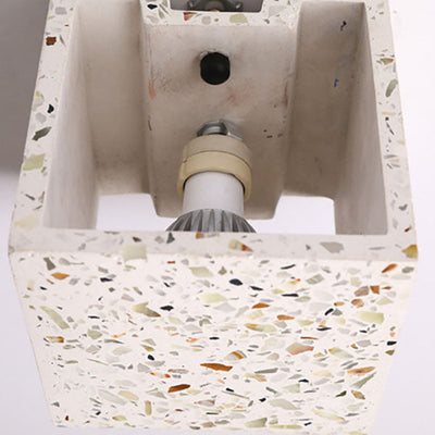 Contemporary Scandinavian Square Terrazzo 1-Light Wall Sconce Lamp For Bedroom