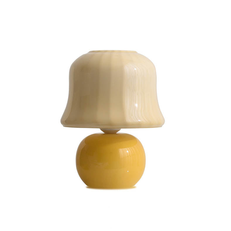 Contemporary Scandinavian Glass Mushroom Shape 1-Light Table Lamp For Study