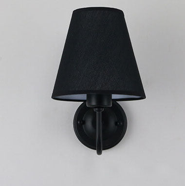 Modern Fabric Bell Shade Bend Arm 1-Light Wall Sconce Lamp