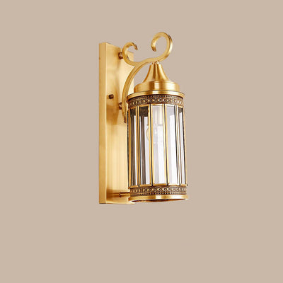 European Light Luxury Vintage Kupferglas 1/3-Licht-Wandleuchte 