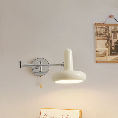 Nordic Minimalist Retractable Swing Arm Iron 1-Light Wall Sconce Lamp