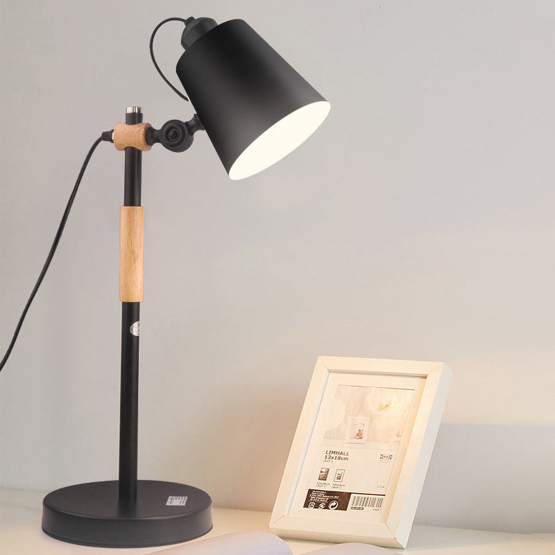 Contemporary Nordic Macaron Iron Bell Shade 1-Light Table Lamp For Home Office