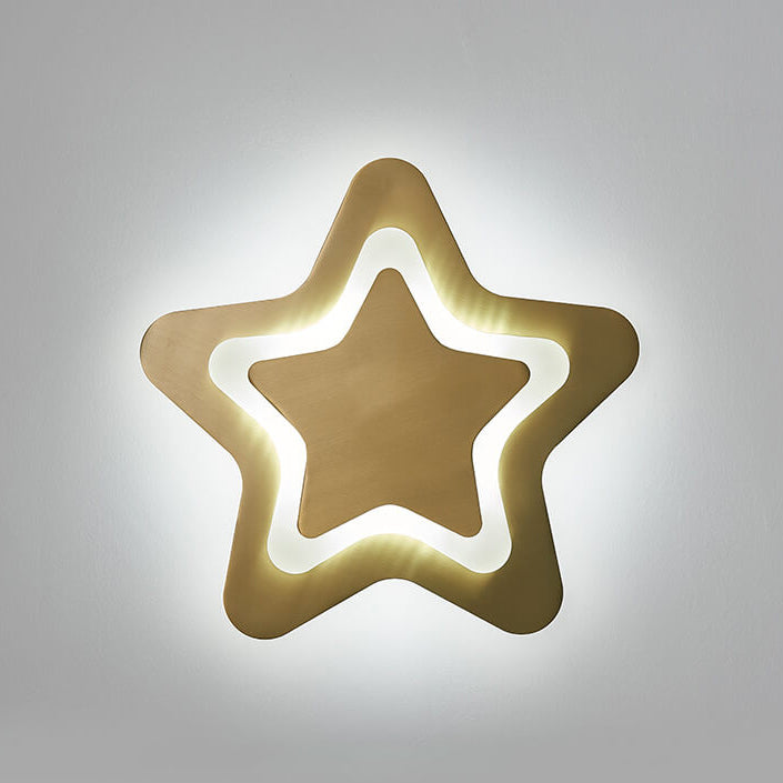 Nordic Luxury Brass Star Shape LED Wall Sconce Lamp