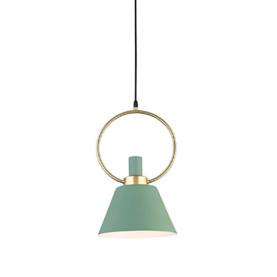 Modern Minimalist Circular Iron Aluminum 1-Light Pendant Light