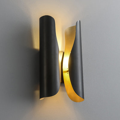 Modern Light Luxury Creative Rolled Edge Messing 2-Licht-Wandleuchte 